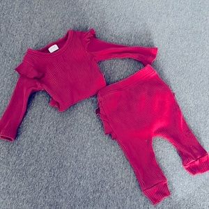 Foshan Girl Corduroy Long Sleeve 2-PC Pants Set
